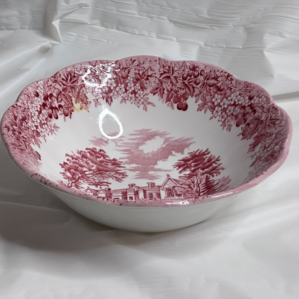 J&G Meakin Romantic England Red 6.5” Bowl Buckinghamshire CHEQUERS Soup Cereal 2 - Picture 3 of 5